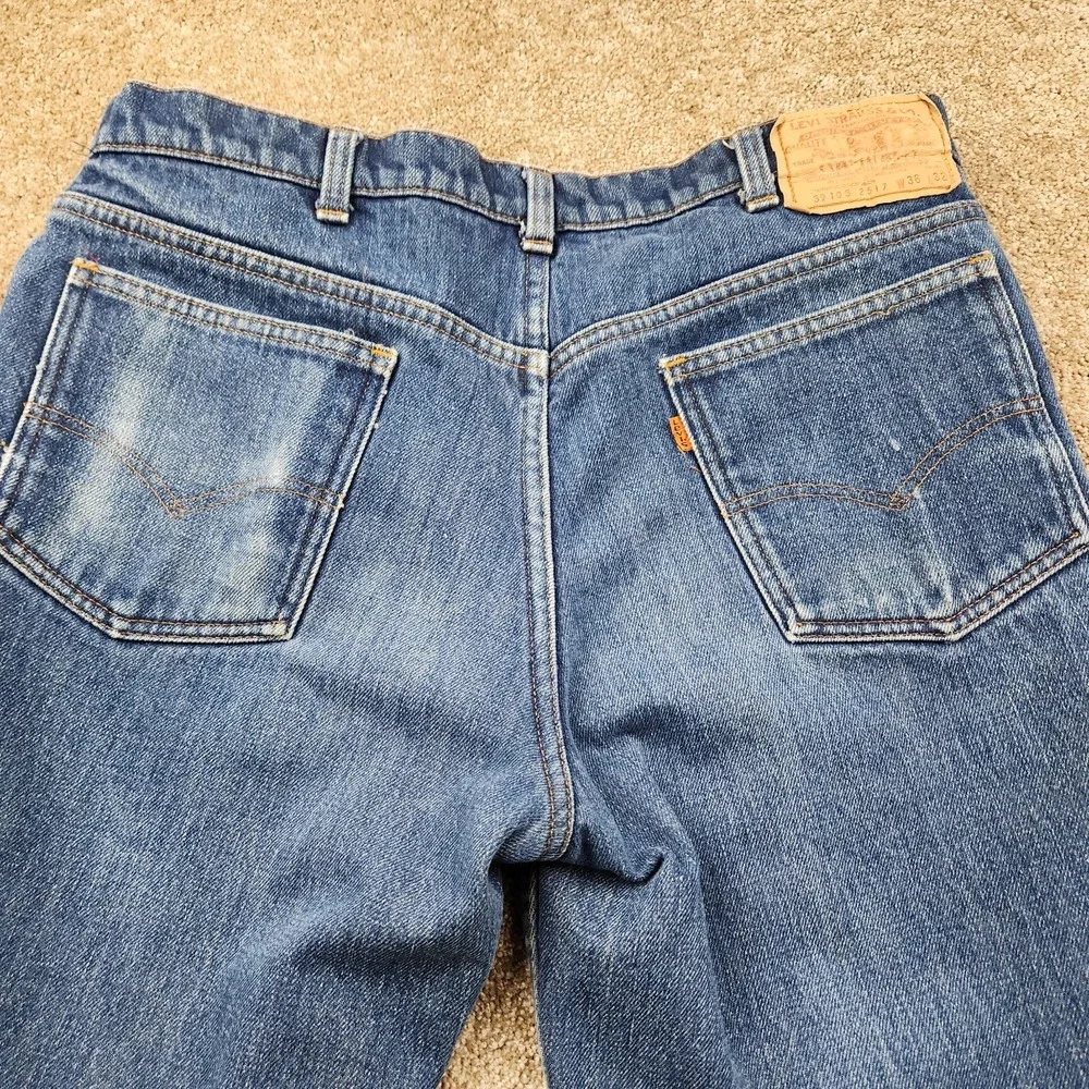 Vtg Lined Levis Pants Mens 33 Blue Jeans Denim‎ Orange Tab USA Men 36x31 Destroy